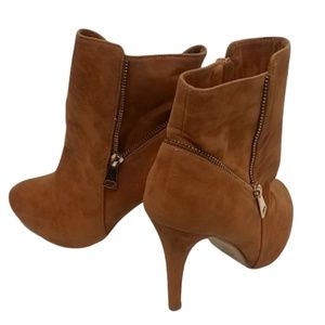 Bonnibel Faux Suede Tan Heeled Boot Size  7.5